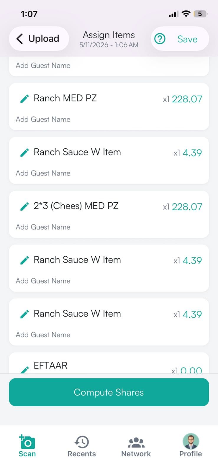 Add — everyone at the table